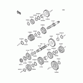 Схема узла: Трансмиссия (VN250-A1/A2) для Kawasaki VN250 Eliminator 250V