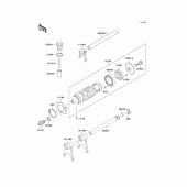 Схема вузла: Gear change drum/shift fork(s) для Kawasaki EL250 Eliminator 250