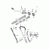 Схема узла: Распредвал & Цепь ГРМ & Натяжитель для Kawasaki ZX1000 Ninja ZX-10R ABS