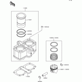 Схема узла: Цилиндр & Поршень для Kawasaki EN500 Vulcan 500 LTD