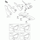 Схема вузла: Задні бічні обтічники & Захист ланцюга для Kawasaki ZR550 Zephyr