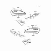 Схема вузла: Наклейки (Синій G8F) для Kawasaki ZR400 Zephyr X