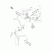 Схема узла: Передний тормозной цилиндр для Kawasaki KX250/ KX252 KX250F