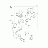 Схема узла: Передний тормозной цилиндр для Kawasaki KX500