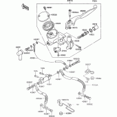 Схема вузла: Передній гальмівний циліндр для Kawasaki VN750 VN750 Twin