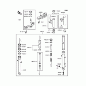 Схема вузла: Вилка передньої осі (BJ250A-017227-) для Kawasaki BJ250 Estrella RS