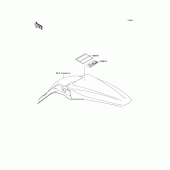 Схема узла: Информационные наклейки для Kawasaki KX250/ KX252 KX250F