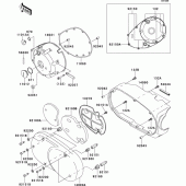 Схема узла: Left engine cover(s) для Kawasaki VN1500 VN1500 Classic