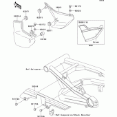 Схема узла: Задние боковые обтекатели & Защита цепи для Kawasaki ZR1200 ZRX1200