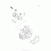 Схема вузла: Циліндр & Поршень для Kawasaki AX125 Fury 125R