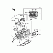 Схема вузла: Головка циліндра для Kawasaki EX400 Ninja 400R