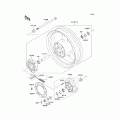 Схема узла: Заднее колесо & Приводная цепь для Kawasaki ZR750 ZR-7S