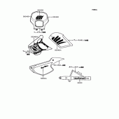 Схема вузла: Наклейки (напів/білий) для Kawasaki KMX80 KSR-II