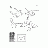 Схема вузла: Задні бічні обтічники & Захист ланцюга для Kawasaki ZR400 Zephyr X