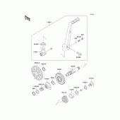 Схема вузла: Kickstarter mechanism для Kawasaki KX250/ KX252 KX250
