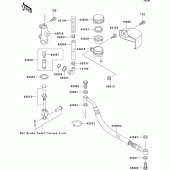 Схема узла: Задний тормозной цилиндр для Kawasaki VN1500 VN1500 Classic