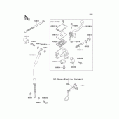 Схема вузла: Передній гальмівний циліндр Kawasaki EX250 ZZR250