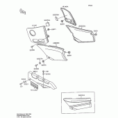Схема вузла: Кришка бічна/захист ланцюга для Kawasaki ZX600 Ninja 600R