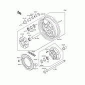 Схема вузла: Заднє колесо & Привідний ланцюг для Kawasaki ZR1100 Zephyr 1100