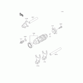 Схема узла: Копирный вал & Вилки для Kawasaki BJ250 Estrella