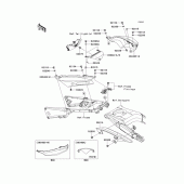 Схема узла: Задние боковые обтекатели & Защита цепи для Kawasaki ZX1400 ZZR1400 ABS