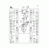 Схема вузла: Вилка передньої осі для Kawasaki VN400 Vulcan