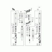 Схема вузла: Вилка передньої осі для Kawasaki ER300 Z300