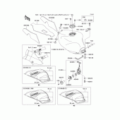Схема узла: Топливный бак(1/2)(zx900-f1) для Kawasaki ZX900 Ninja ZX-9R