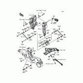 Схема узла: Подвеска/задний амортизатор для Kawasaki ZX1000 Ninja H2