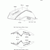 Схема вузла: Decals(white/black)(laf/las) для Kawasaki ZR750 Z750