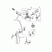 Схема узла: Передний тормозной цилиндр для Kawasaki KLX450 KLX450R