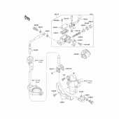 Схема узла: Передний тормозной цилиндр для Kawasaki KX100