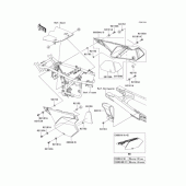 Схема вузла: Задні бічні обтічники & Захист ланцюга (VCF) для Kawasaki KLX250 D-Tracker X