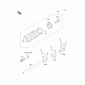 Схема вузла: Gear change drum/shift fork(s) для Kawasaki VN250 Eliminator 250V