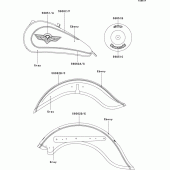 Схема вузла: Decals(ebony/gray)(vn800-b4) для Kawasaki VN800 Vulcan 800 Classic