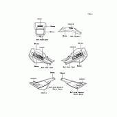Схема вузла: Наклейки (ебоні/білий; KL250-H6) для Kawasaki KL250 KL250 Super Sherpa