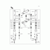 Схема узла: Вилка передней оси для Kawasaki ZX600 Ninja ZX-6R