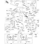 Схема вузла: Cowling(1/2)(zx750-l1) для Kawasaki ZX750 ZXR750