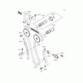 Схема узла: Распредвал & Цепь ГРМ & Натяжитель для Kawasaki KL650 KLR650