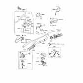 Схема вузла: Кермо & Пульт управління кермовим для Kawasaki KL650 KLR650