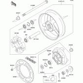 Схема узла: Ступица заднего колеса для Kawasaki ZX600 ZZ-R600