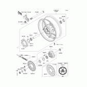 Схема узла: Заднее колесо & Приводная цепь для Kawasaki ZX600 Ninja ZX-6R