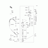 Схема вузла: Задній гальмівний циліндр для Kawasaki KLX250 KLX250SR