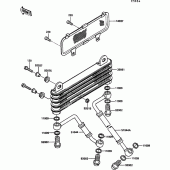 Схема узла: Масляный охладитель для Kawasaki ZX900 GPZ900R