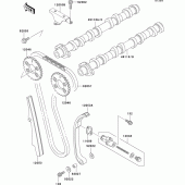 Схема вузла: Розподільний вал & Ланцюг ГРМ & Натягувач для Kawasaki ZX1100 ZZ-R1100