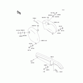Схема вузла: Задні бічні обтічники & Захист ланцюга для Kawasaki BJ250 Estrella