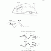 Схема вузла: Decals(white)(c8f) для Kawasaki ZR1000 Z1000 ABS