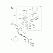 Схема вузла: Передній гальмівний циліндр Kawasaki KL650 KLR650