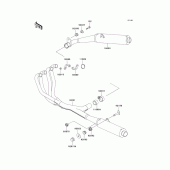 Схема узла: Выхлопная система (s) для Kawasaki ZX1100 Ninja ZX-11