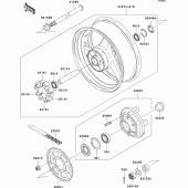 Схема узла: Ступица заднего колеса для Kawasaki ZX1200 Ninja ZX-12R